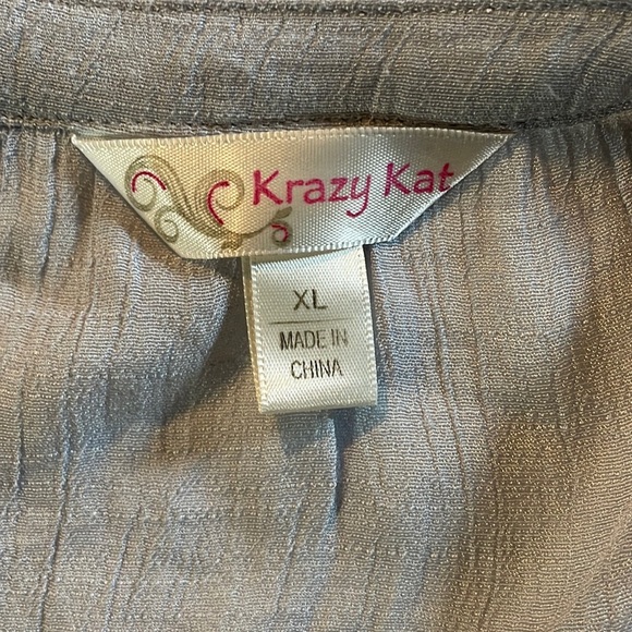 Krazy Kat Gray Blouse Thin Size XL - Picture 6 of 6